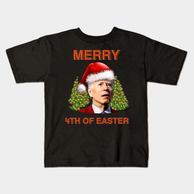 Joe Biden Christmas Kids T-Shirt by YungBick